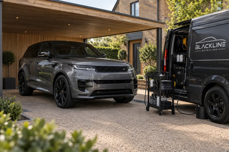 Blackline mobile detailing on a driveway